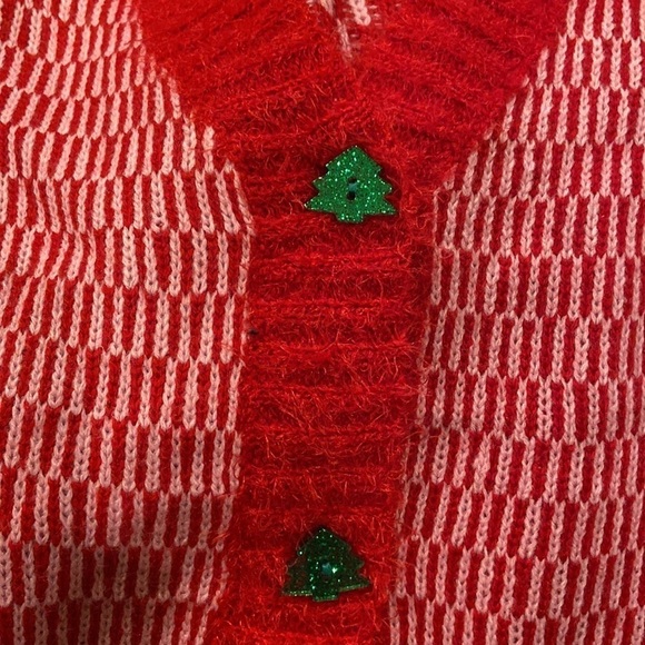 Women's Tree Button Graphic Cardigan -
Red new - Picture 8 of 9